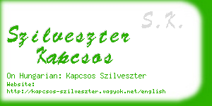 szilveszter kapcsos business card